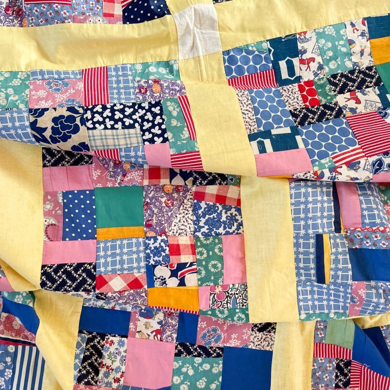 Vintage String Block Quilt TOP